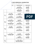 Schedule of Sixth Periodical Examinations