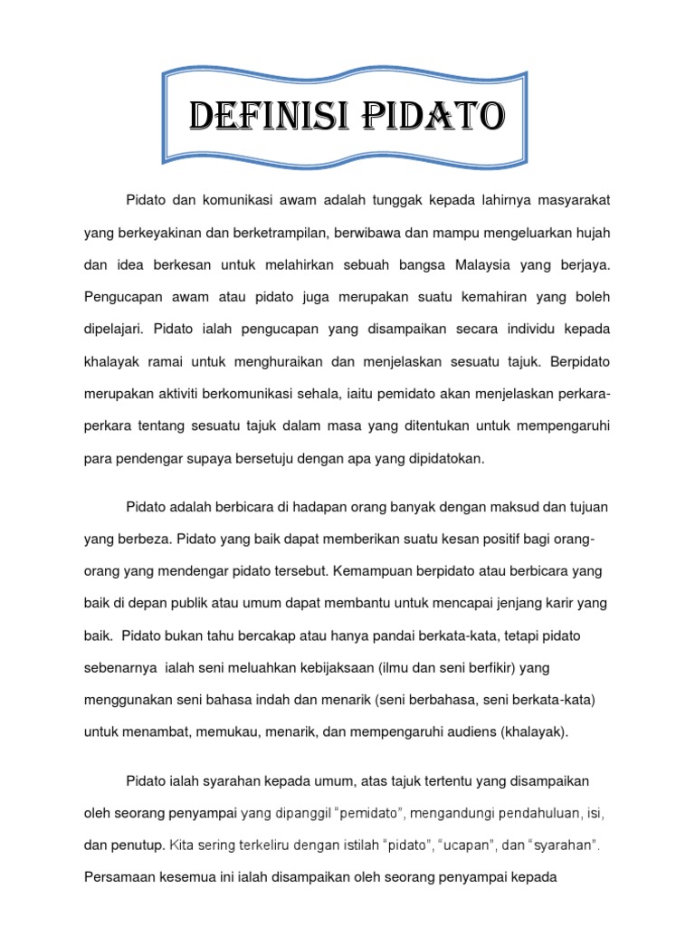 Definisi Pidato  PDF