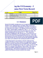 Growing The US Economy - I: The Obama First Term Record