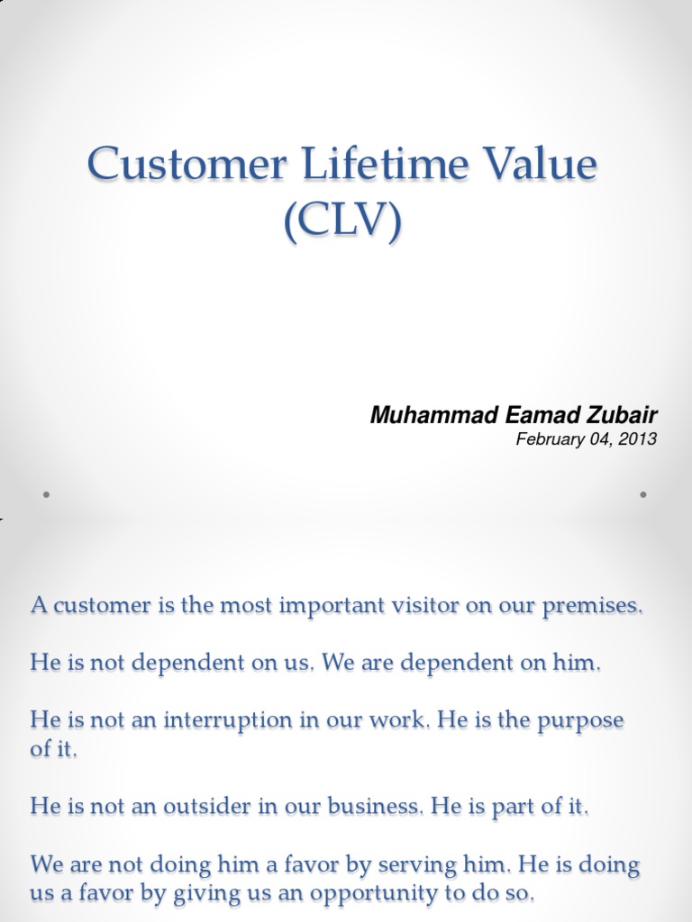 Customer Lifetime Value | PDF | Market (Economics) | Economies