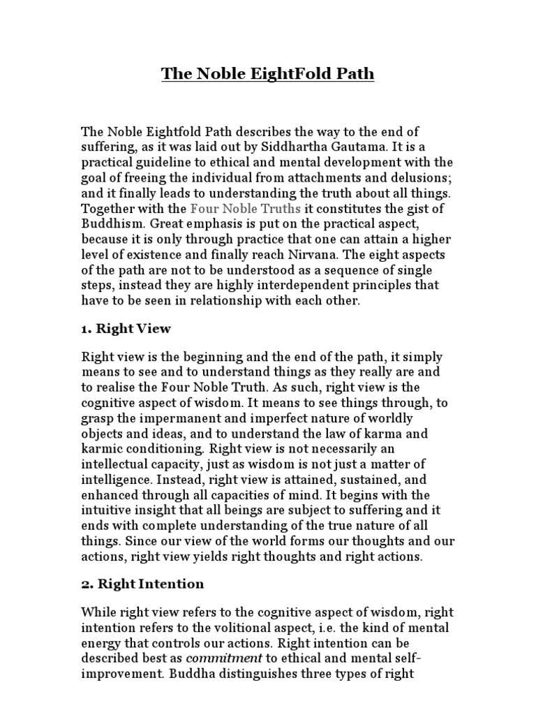 The Noble EightFold Path | PDF