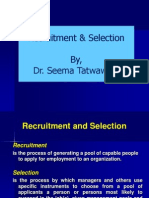 Recruitment & Selection By, Dr. Seema Tatwawadi