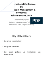Insights Into Consumers Green Behaviour - An Empirical Study