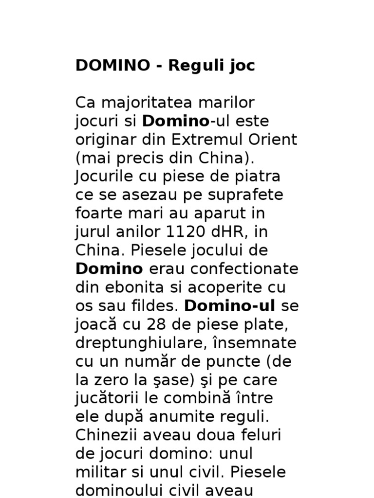 Reguli Joc Domino Si Yams PDF