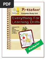 Everything for Learning Drills Preschool Study Unit Sampler