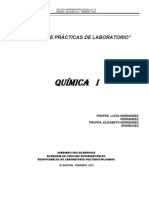 MANUAL DE PRÁCTICAS DE LABORATORIO de QUIMICA I 2013