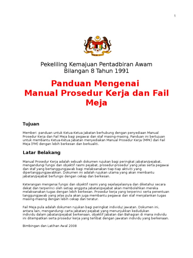 Nota Fail Meja | PDF
