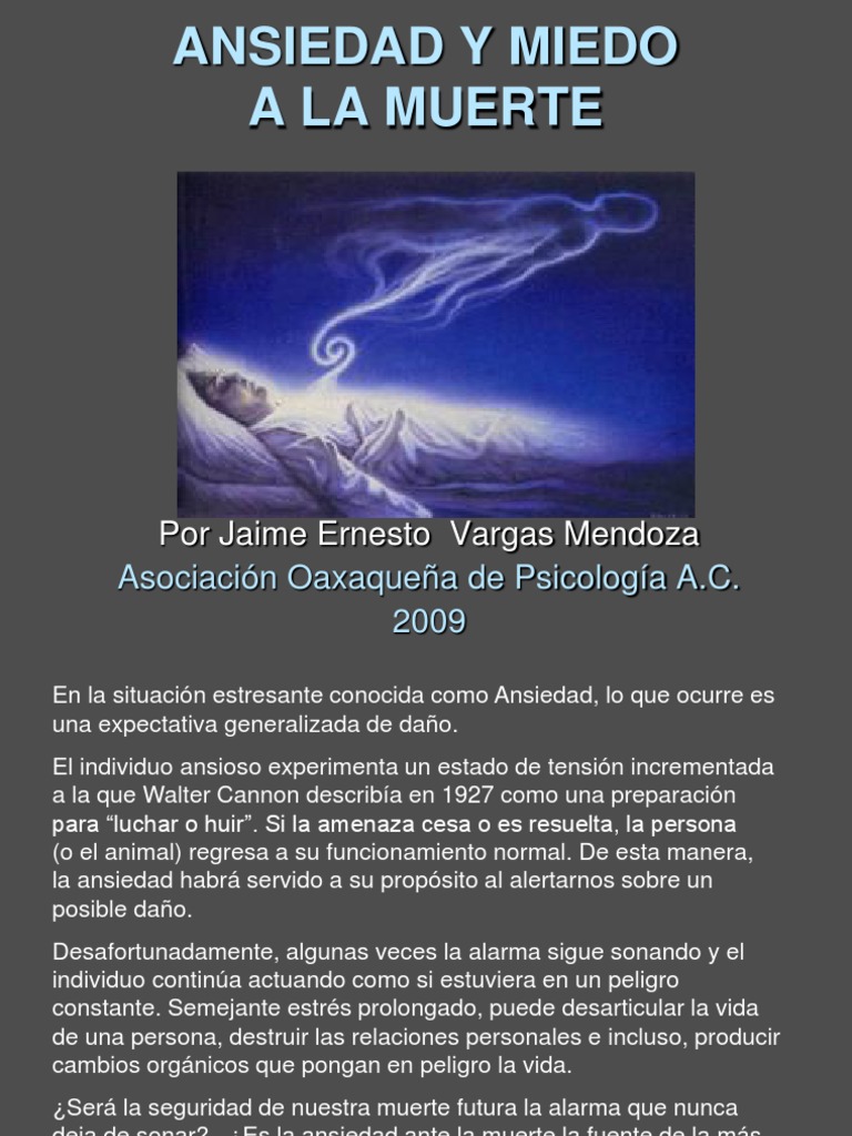 Ansiedad y Miedo a la Muerte | PDF | Temor | Ansiedad