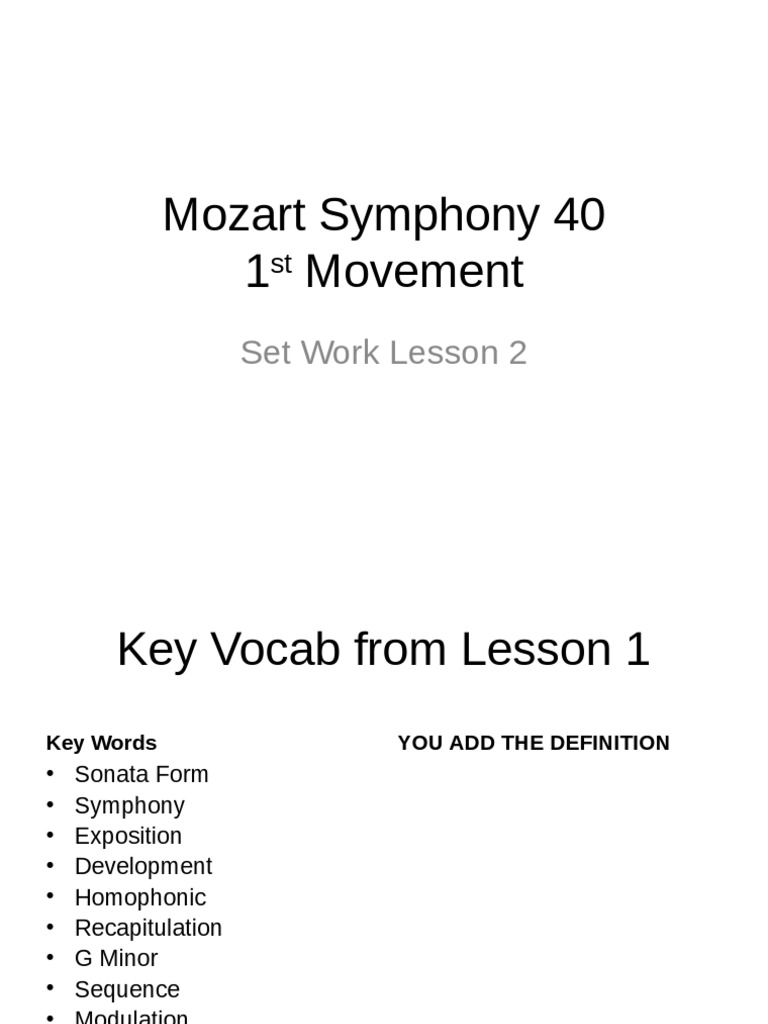 Mozart Symphony 40 Analysis Guide | PDF | Art