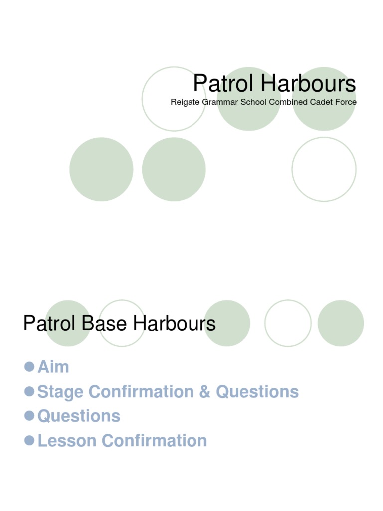 Patrol Harbours | Reconnaissance | Platoon