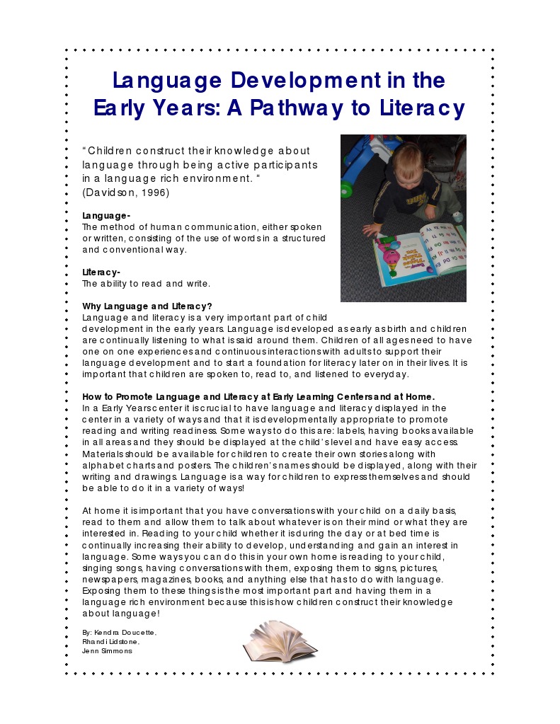 Early Language and Literacy Development | PDF | Language Arts & Discipline