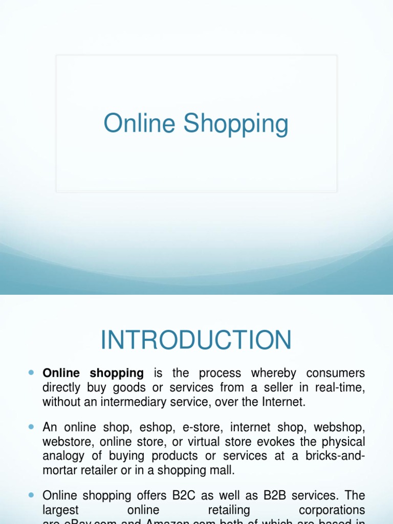 Online Shopping PDF Online Shopping E Commerce