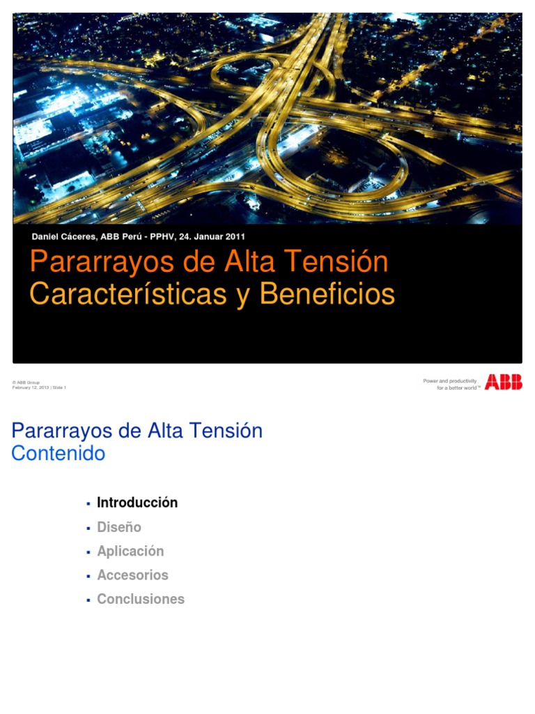 Pararrayos de A T ABB | PDF | Transformador | Ingenieria Eléctrica