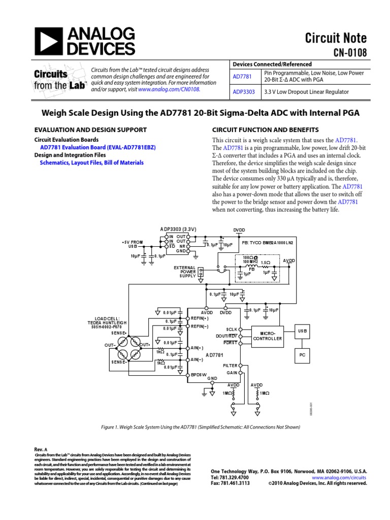 Electronic Weighing Scale Circuit Diagram | PDF | Analog To Digital