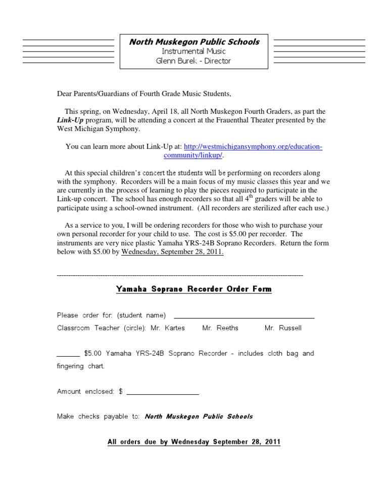 Fourth Grade Recorder Concert Details | PDF | Art