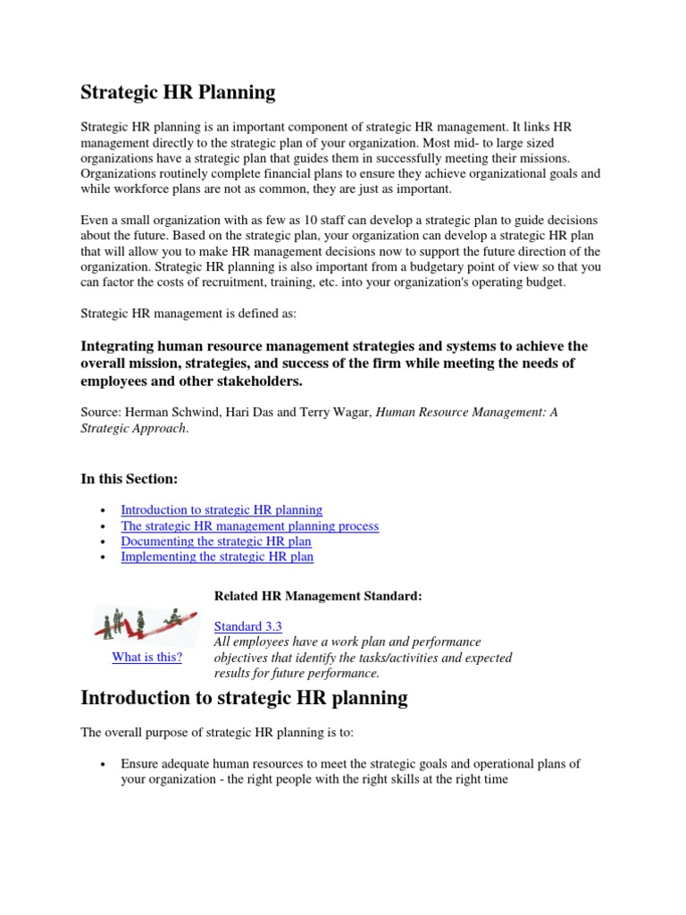Strategic HR Planning | PDF | Human Resource Management | Employment