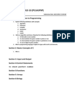 Assignment - 2012-13 (P11A1PSP) : Section 1: Introduction To Programming