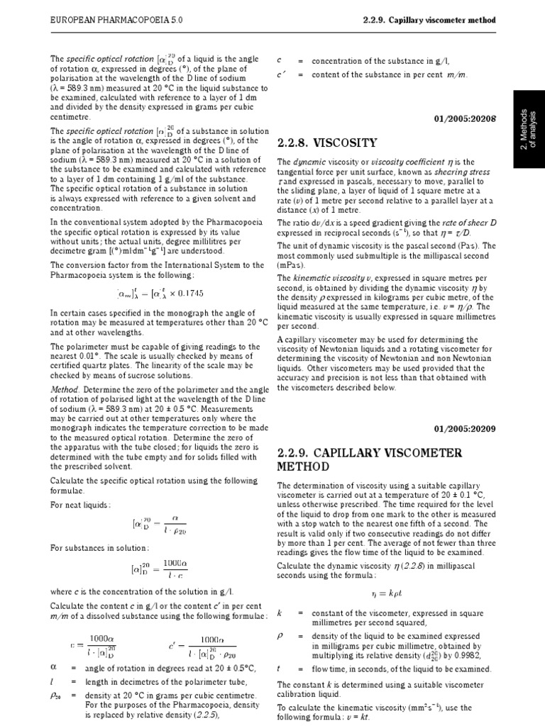 Capillary Viscometer Method Overview | PDF | Viscosity | Liquids