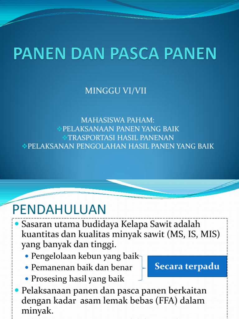 Panen Dan Pasca Panen