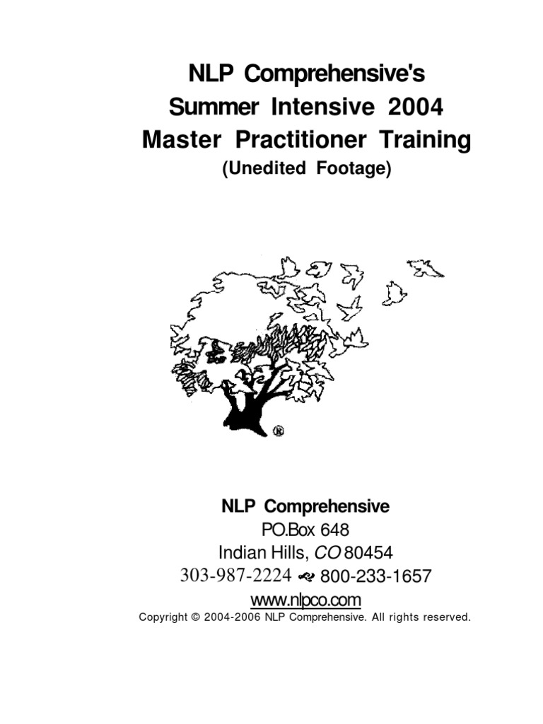 Nlp Master Practitioner Manual