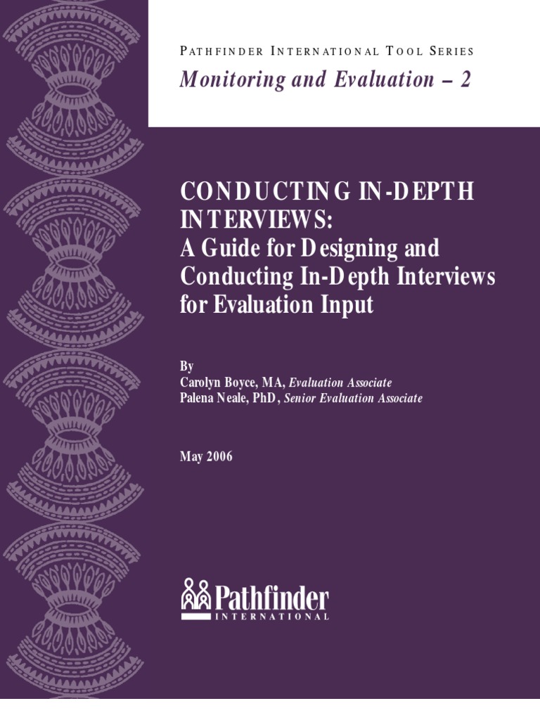Guide to In-Depth Interviews in Evaluation | PDF