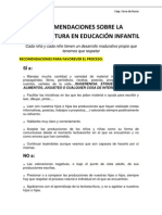 RECOMENDACIONES SOBRE LA LECTOESCRITURA EN EDUCACIÓN INFANTIL