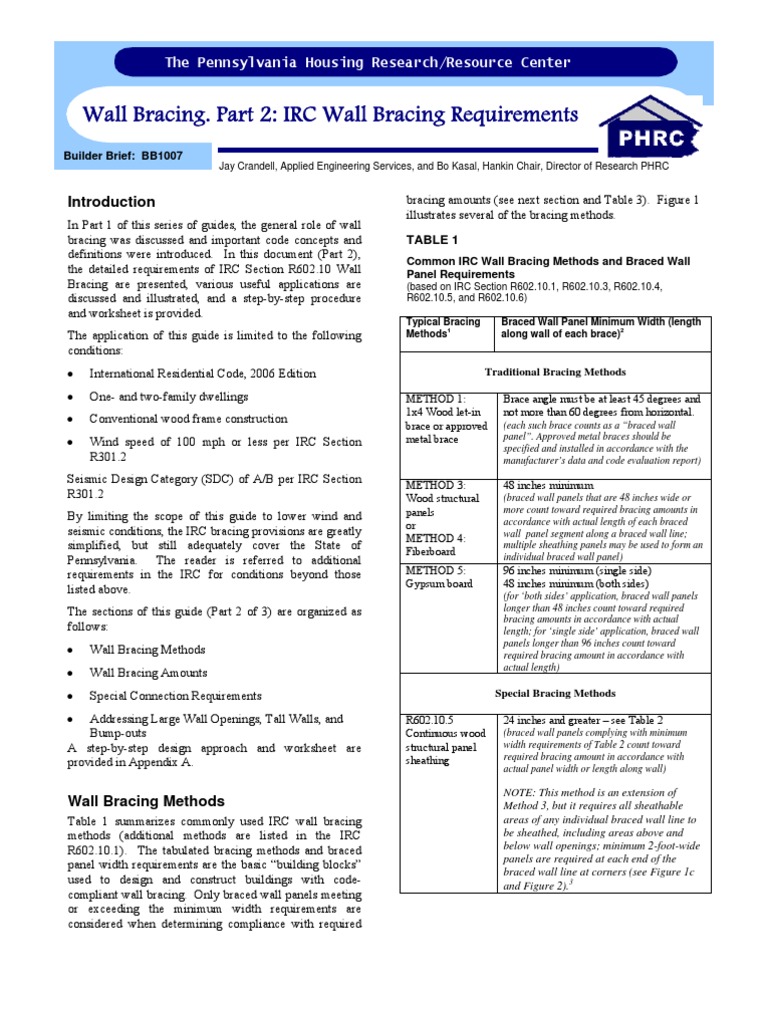 IRC Wall Bracing Requirements Explained | PDF | Framing (Construction ...