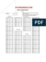 TOEFL Answer Sheet Excel Format