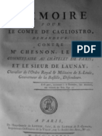Cagliostro Memoire Contre Chesnon Et de Launay