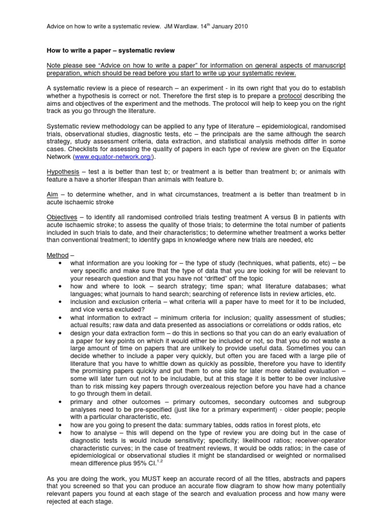 Writing a Systematic Review Guide | PDF | Systematic Review | Meta Analysis