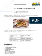 Recette Quiche Lorraine