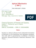 Analytical Mechanics (AM) : Classical Dynamics of Particles and Systems