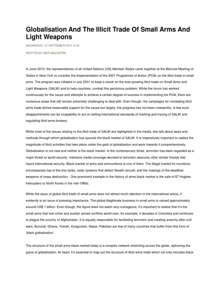 Globalisation's Role in Illicit Arms Trade | PDF | Illegal Drug Trade ...