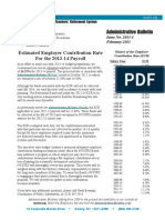 Estimated Employer Contribution Rate For The 2013-14 Payroll