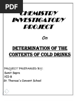 Download Determination of Contents of Cold Drink -Class 12 Chemistry Project by Sumit Sapra SN125339671 doc pdf