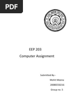 EEP 203 Computer Assignment: Submitted by - Mohit Meena 2008EE50216 Group No. 5