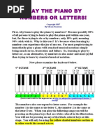 Play The Piano by Numbers or Letters