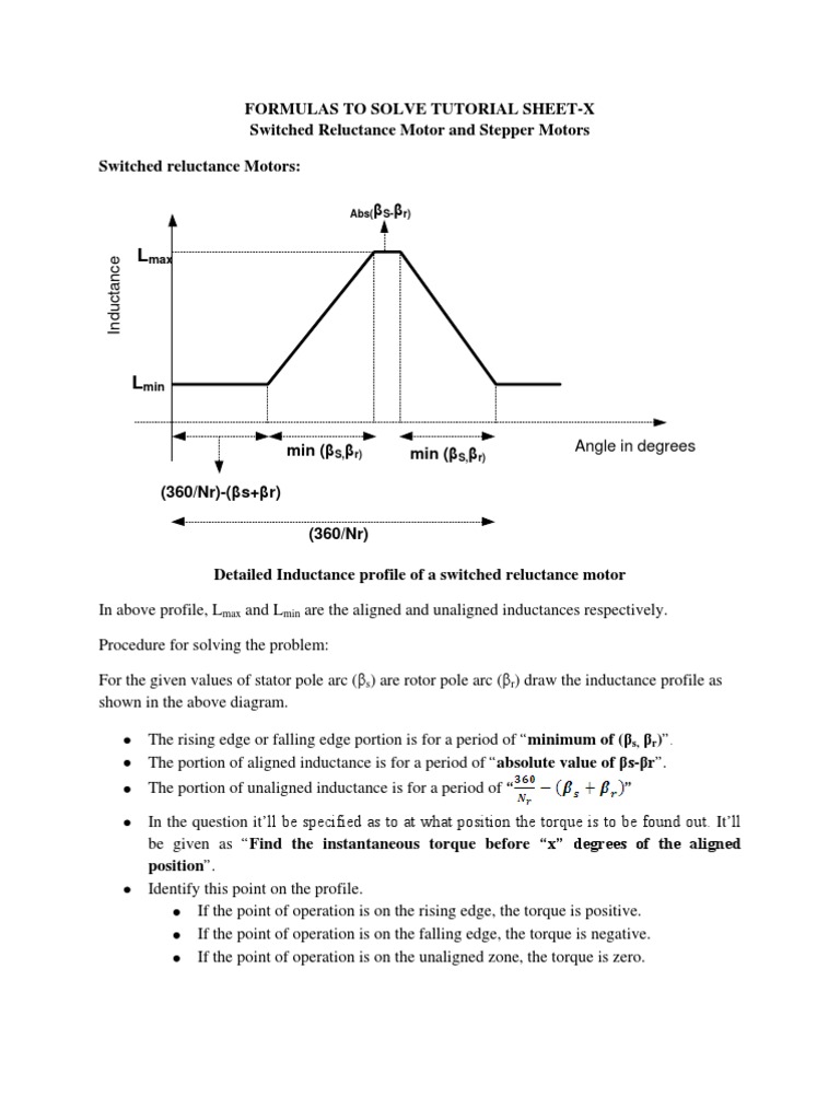 Lmax Formula in Switched Reluctance Motors | PDF | Electric Motor ...