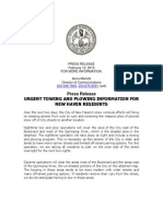 Press Release Urgent Towing and Plowing Information For New Haven Residents