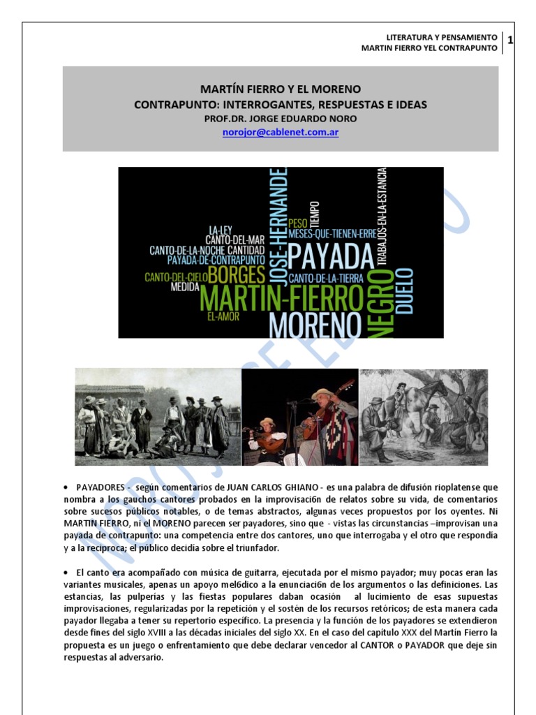 Martin Fierro Y El Moreno Contrapunto Duelo E Ideas Pdf Pdf Amor