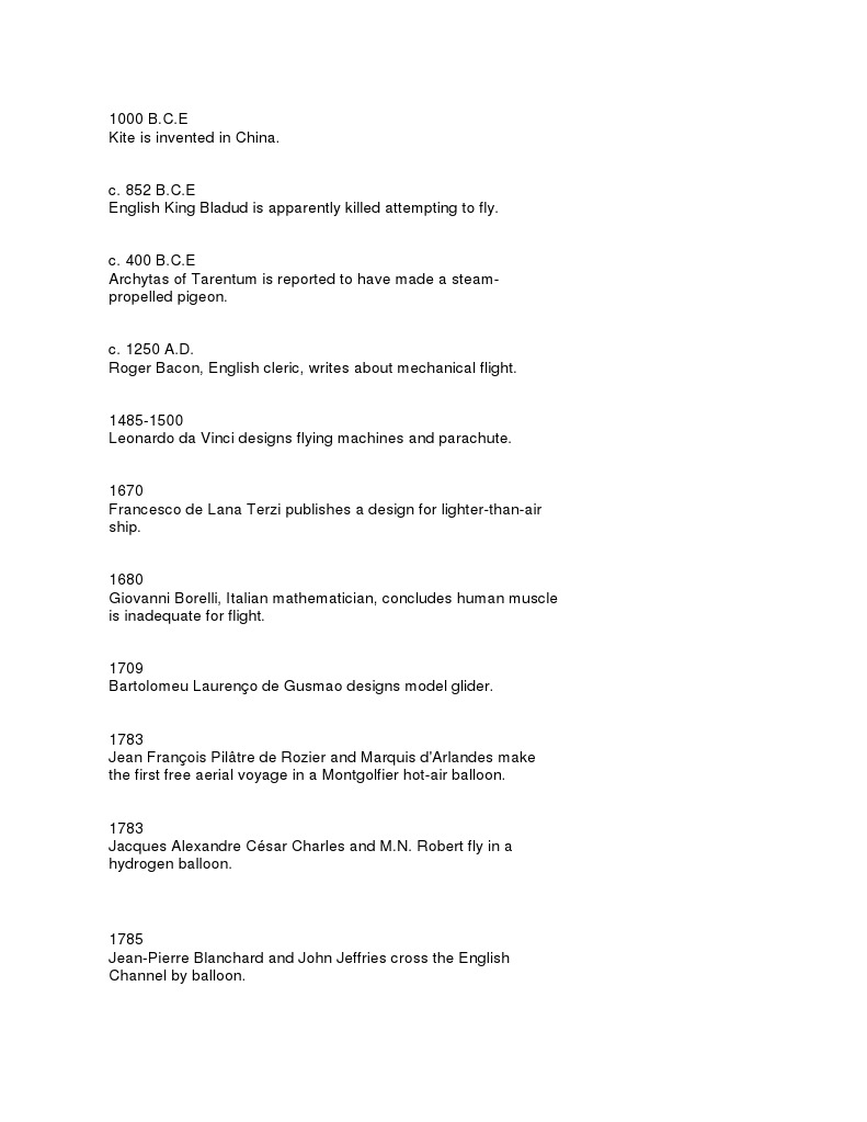 History of Aviation Timeline PDF Aviation Aeronautics