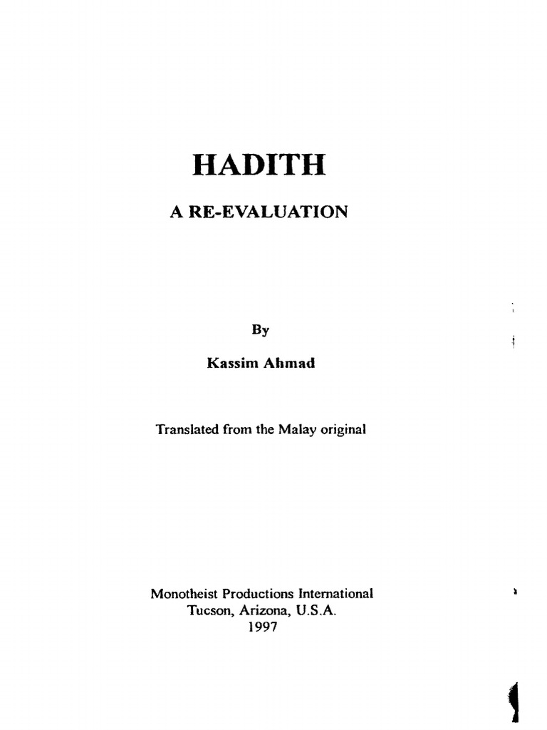 Hadith: A Re-Evaluation | PDF | Hadith | Sunni Islam