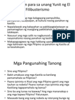 Introduksyon para Sa Unang Yunit NG El Filibusterismo