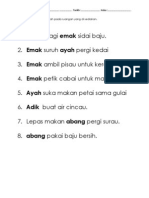 Salin Semula Ayat Di Bawah Pada Ruangan Yang Di Sediakan