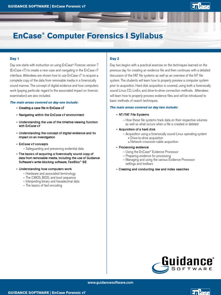 Encase Computer Forensics I Manual By Guidance Software Inc