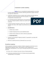 Stratified Random and Systematic Random Sampling