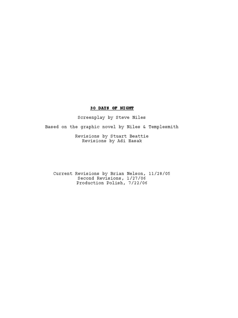 30 Days of Night Script | PDF