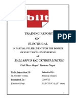 Electrical Training Report