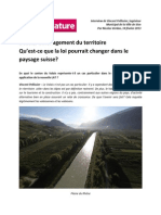 Dossier Aménagement Du Territoire Qu'est-Ce Que La Loi Pourrait Changer Dans Le Paysage Suisse?