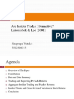 Are Insider Trades Informative? Lakonishok & Lee (2001) : Siraprapa Watakit 5502310013